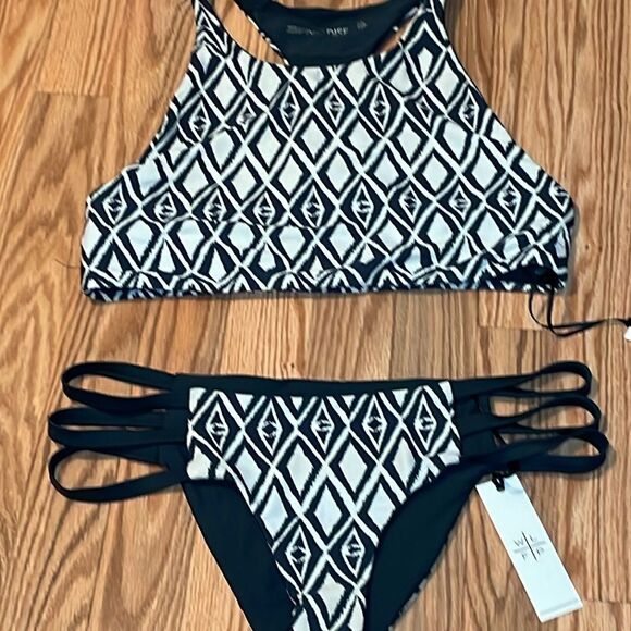 With Love From Paradise TRIBAL | SPORTY BIKINI Set , WLFP, black white, Large - Picture 2 of 9